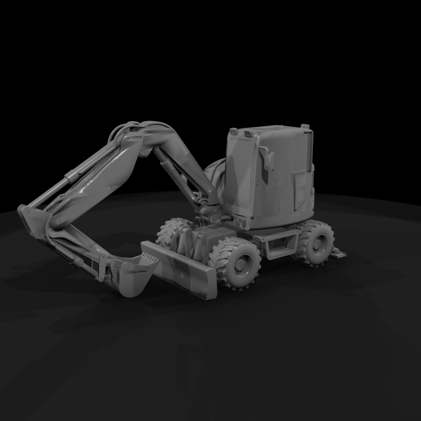 Med wheeled excavator