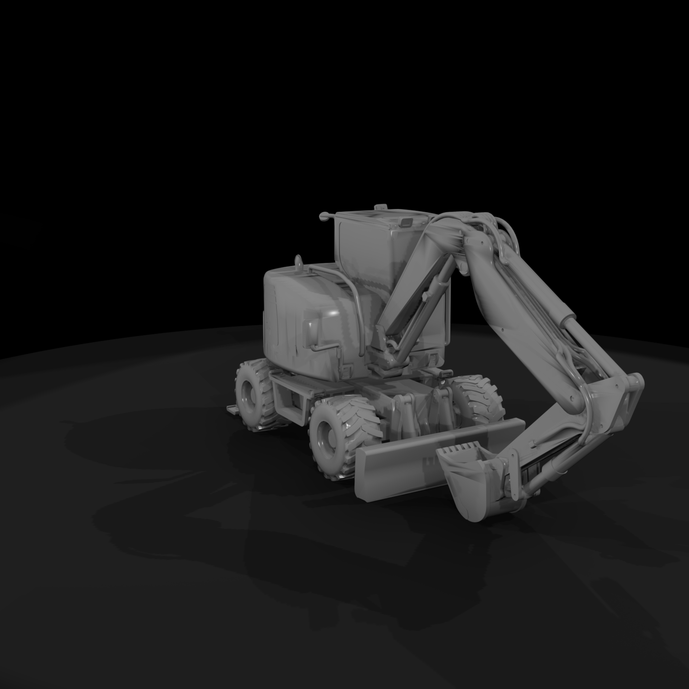 Med wheeled excavator
