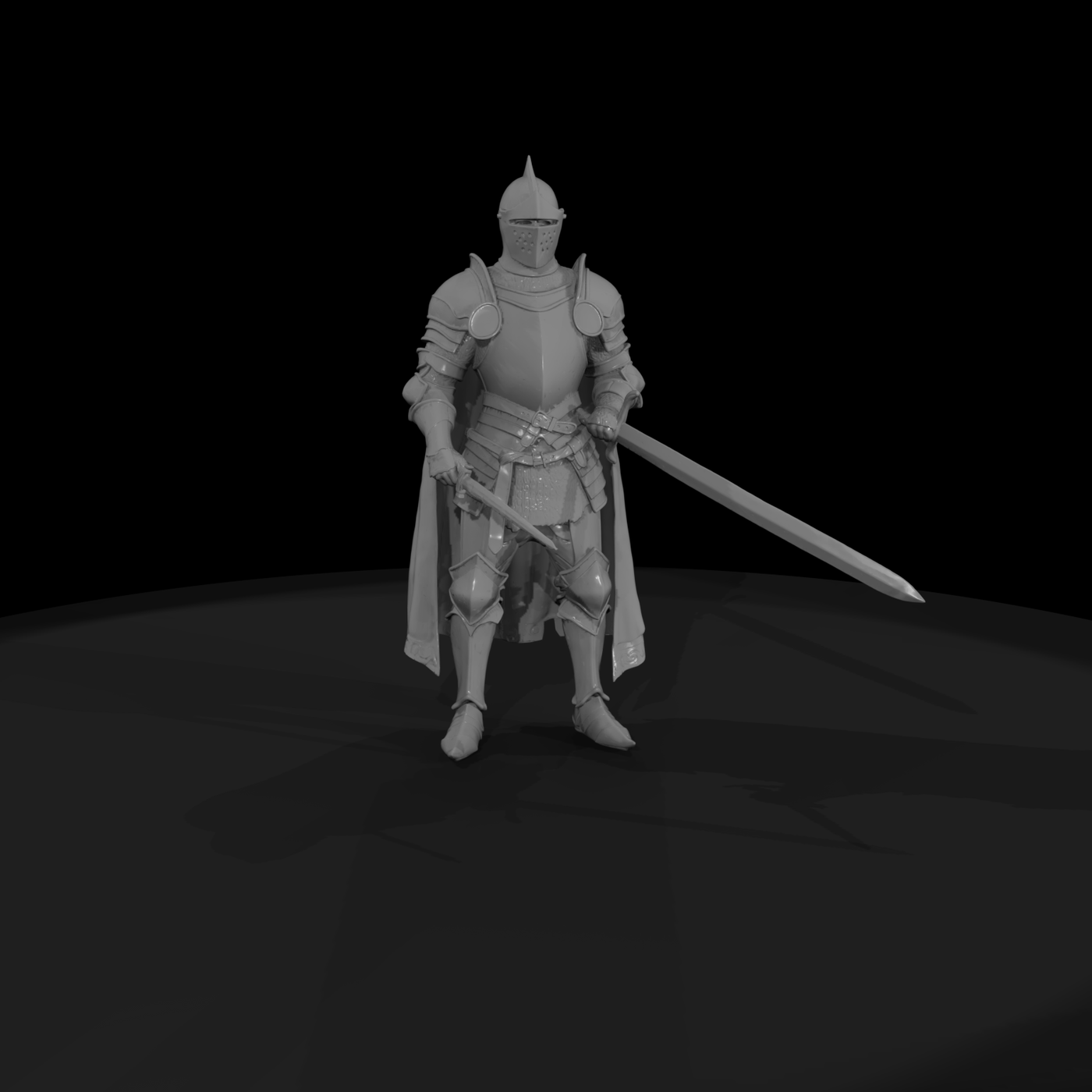 Medieval Knight in Full Plate Armor — Miniature