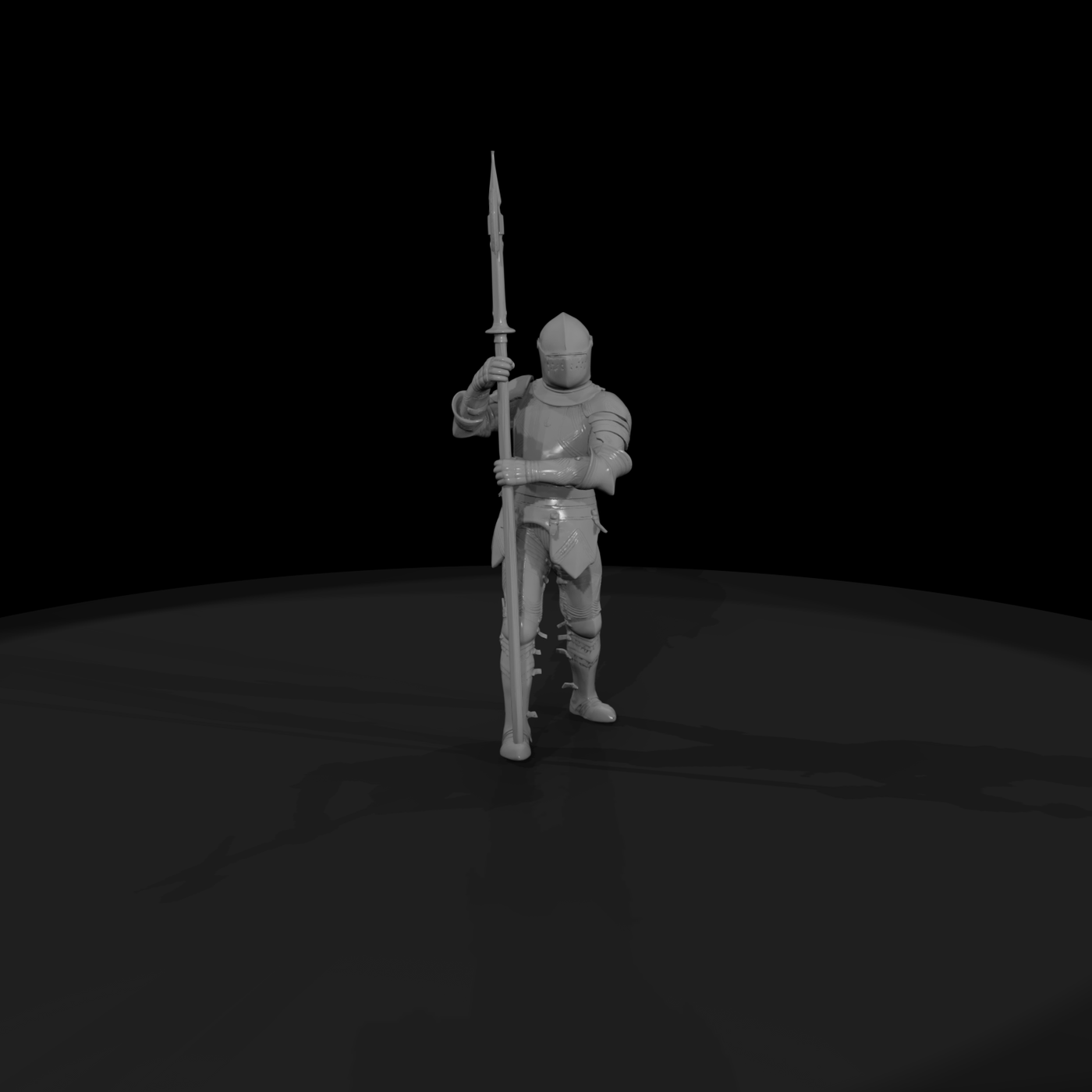Medieval Knight with Polearm