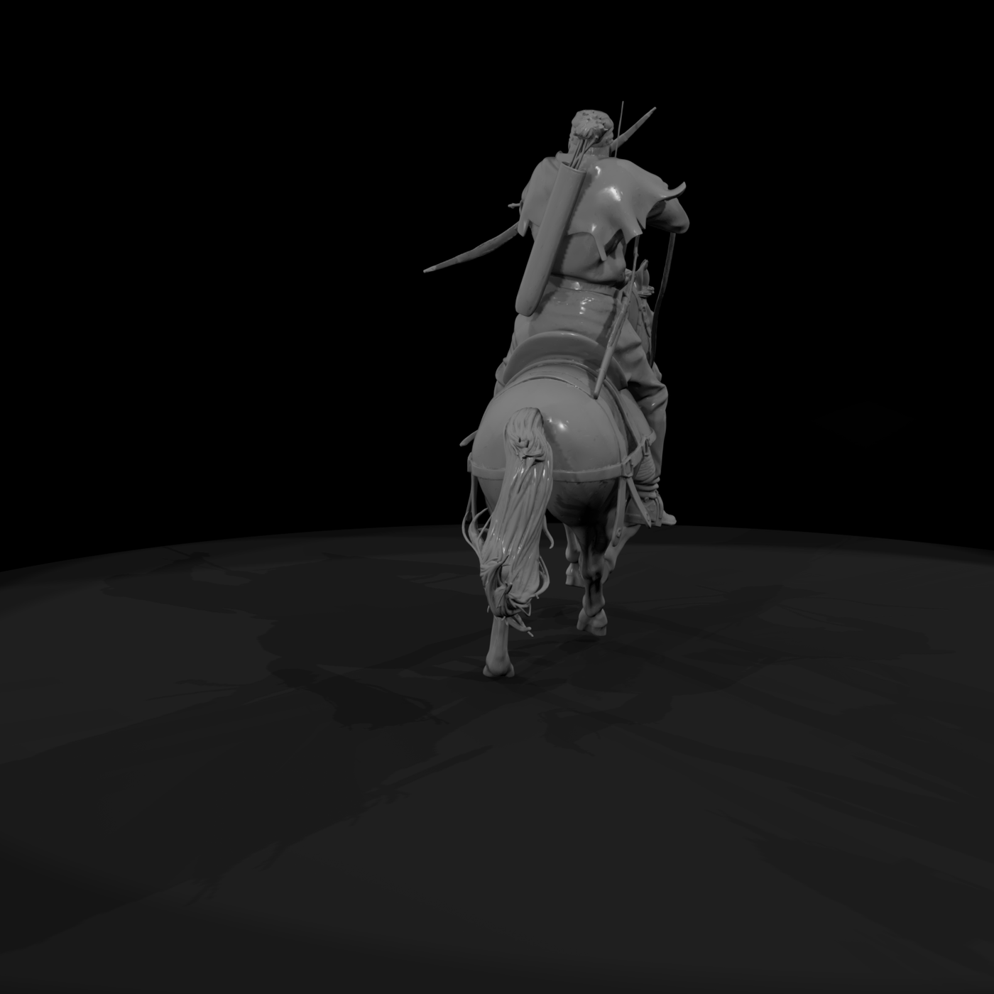 Medieval Mounted Archer on Galloping Horse