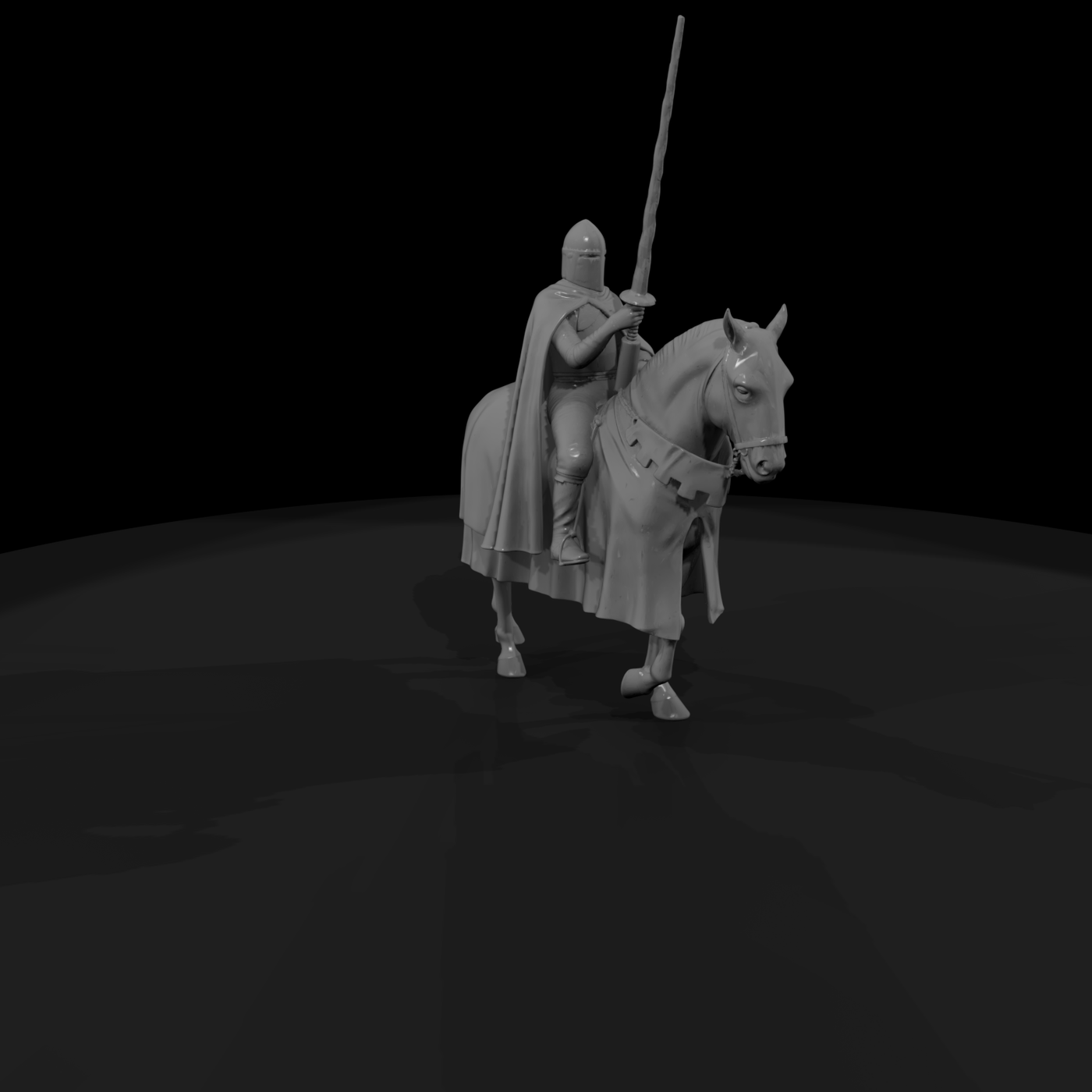 Medieval Mounted Knight on Horse