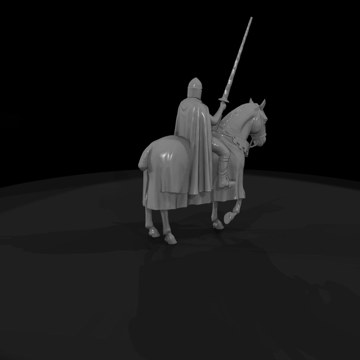 Medieval Mounted Knight on Horse