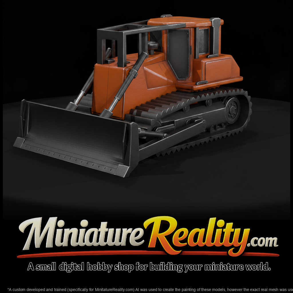 Medium Logging Dozer miniature, three-quarter view