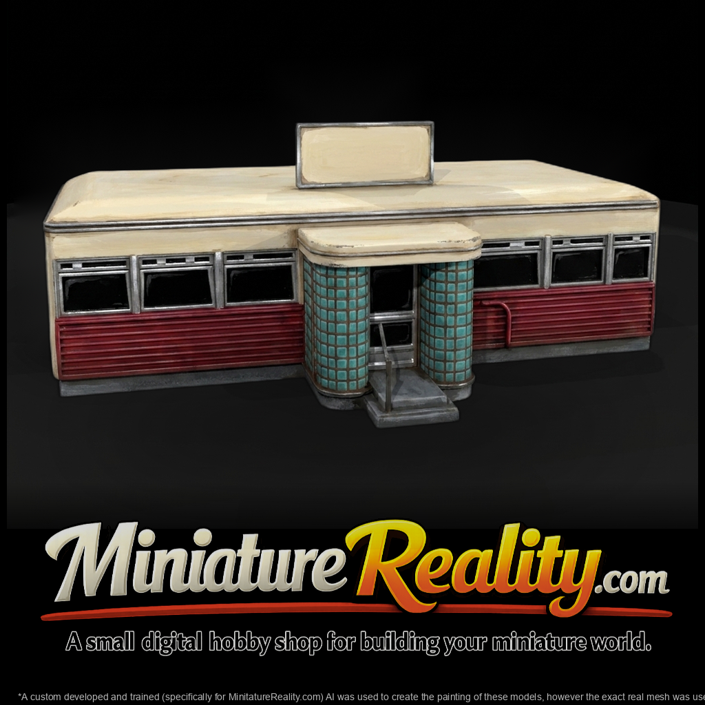 Mid-Century Diner Kiosk Façade (HO Scale)