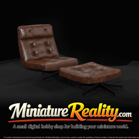 Mid-Century Modern Lounge Chair with Ottoman