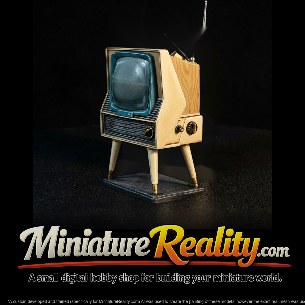 Mid-Century Portable TV Miniature - 3D Printable