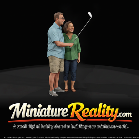 Middle-Aged Couple Miniature (Set of 2)