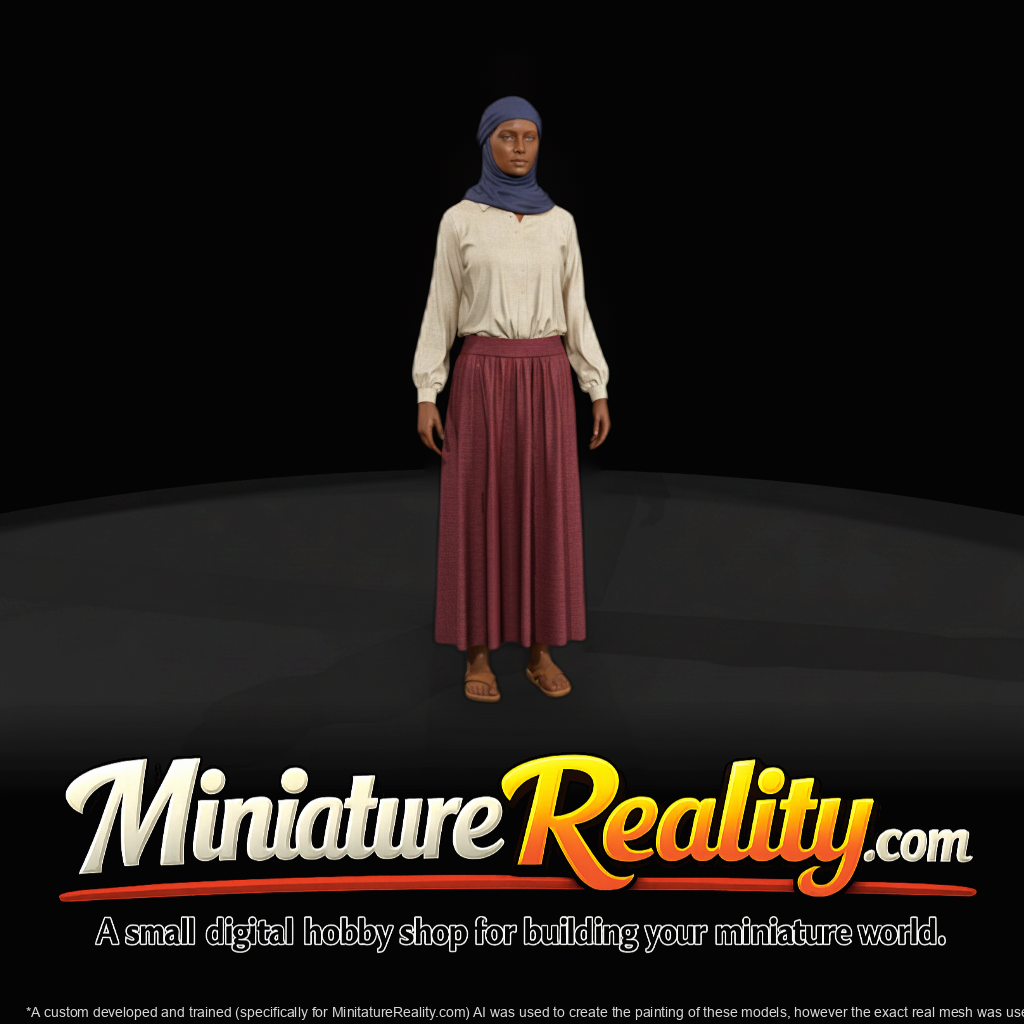 Middle Eastern Female Truck Driver with Light Truck — 3D Printable Miniature