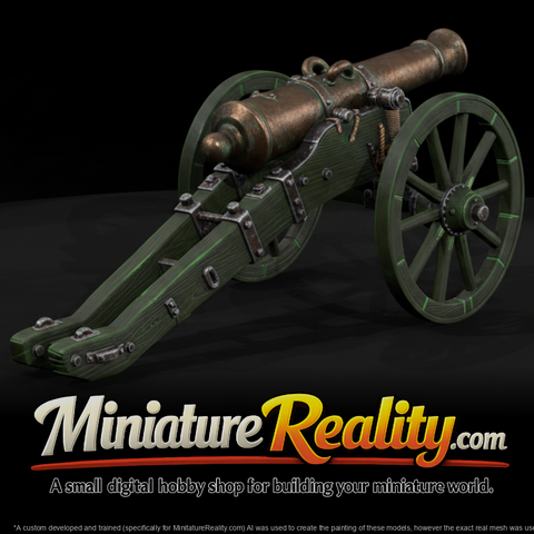 Civil War 12 Pounder Napoleon miniature, three-quarter view