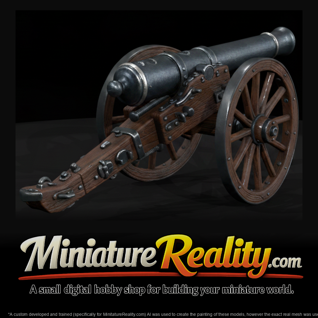 Civil War Parrott Rifle miniature, three-quarter view