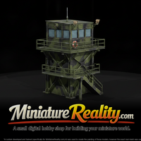 1980s Cold War Perimeter Guard Tower miniature, three-quarter view — thumbnail 1