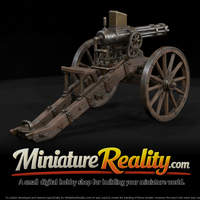 Wild West Fort Gatling Gun miniature, three-quarter view — thumbnail 1