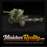 WWII Pacific 105mm Howitzer miniature, three-quarter view — thumbnail 1