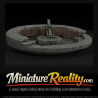WWII England Spigot Mortar Emplacement miniature, three-quarter view — thumbnail 1