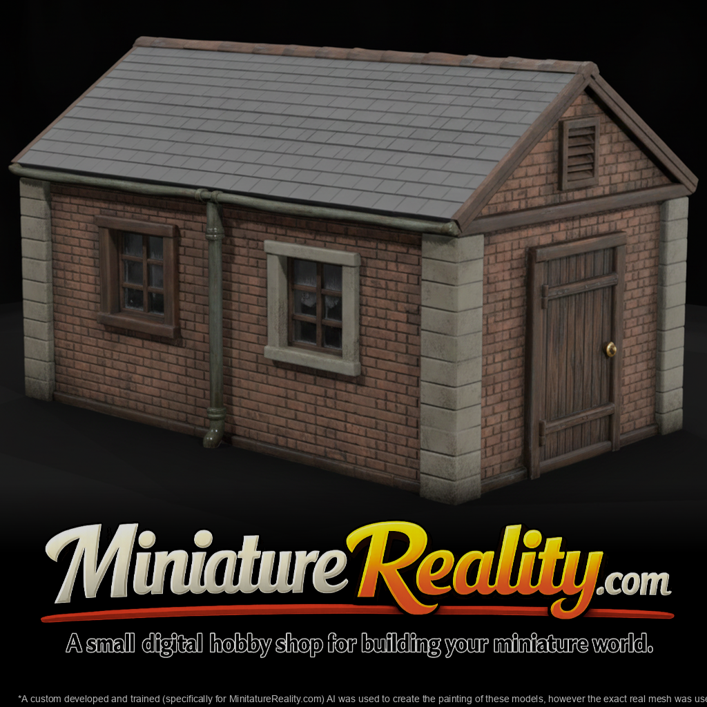 WWII England Generator House miniature, three-quarter view