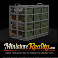 WWII Jerrycan and Bottle Supply Rack miniature, three-quarter view — thumbnail 1