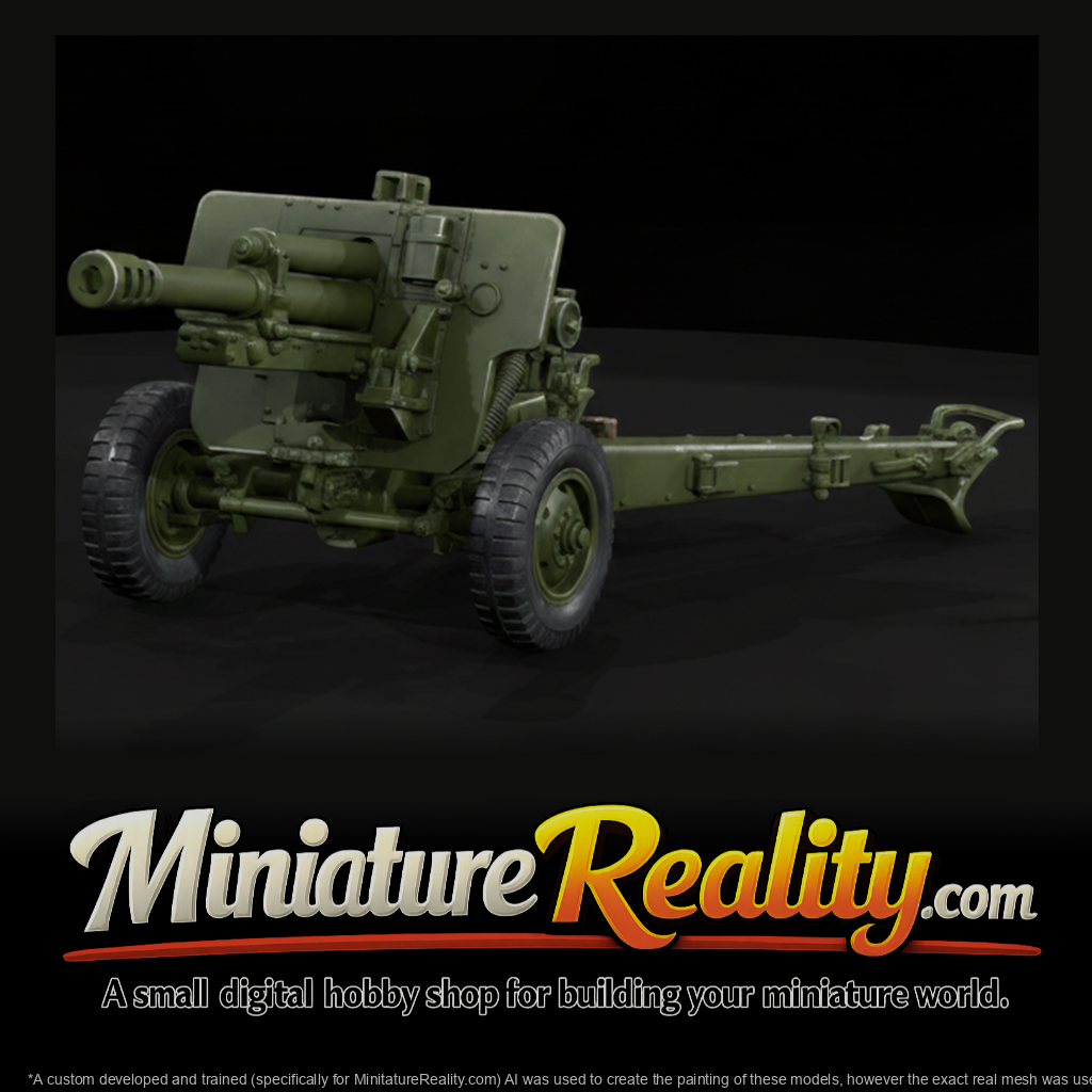 Vietnam 105mm Howitzer miniature, three-quarter view