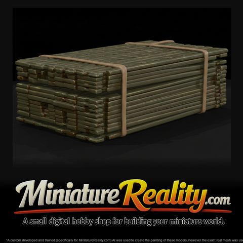 Pierced Steel Planking Stack miniature, three-quarter view