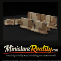 Modern Desert Vehicle Chicane Barriers miniature, three-quarter view — thumbnail 1