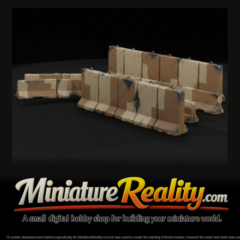 Modern Desert Vehicle Chicane Barriers miniature, three-quarter view