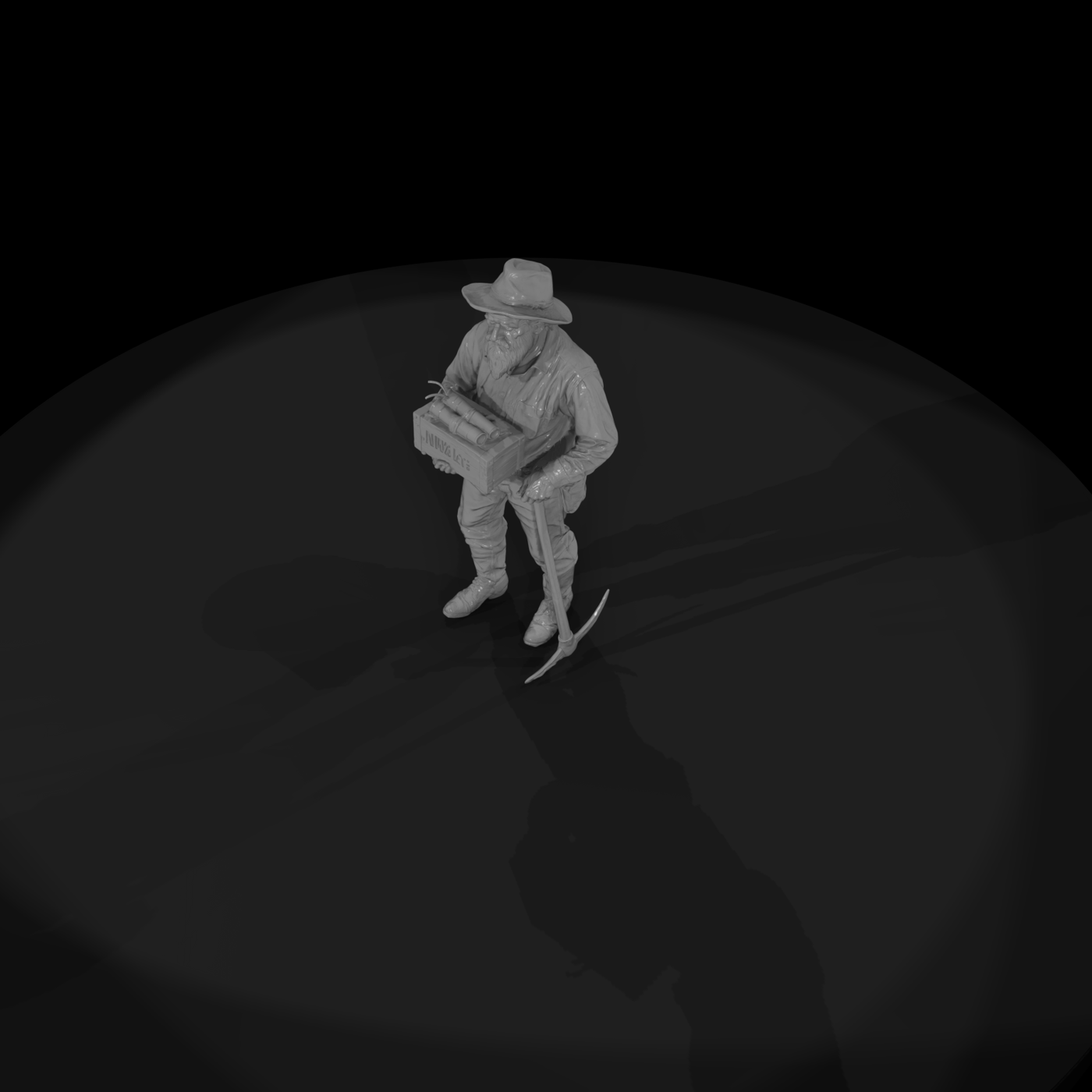 miner with dynamite