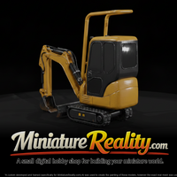 Mini Excavator miniature, three-quarter view — thumbnail 3