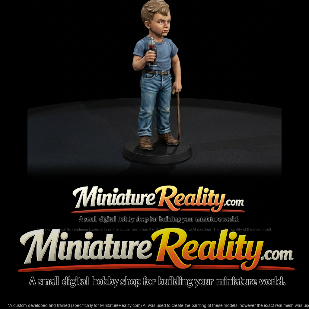 miniature figurine of a young boy (sculpture)