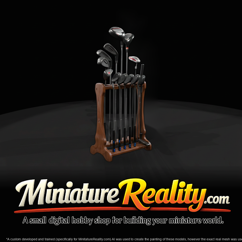 Miniature Golf Club Set with Rack