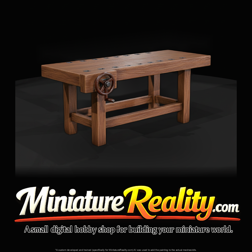 Miniature Wooden Miniature Wooden Workbench with Vise with Vise
