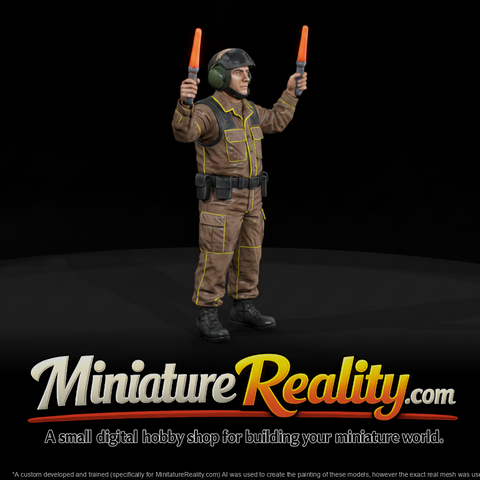 Modern U.S. Navy Flight Deck Director Figure, three-quarter view