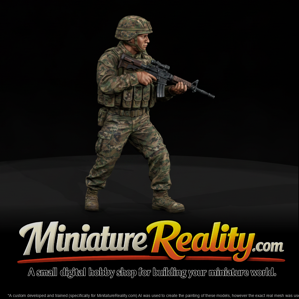 Modern U.S. Marine Corps Scout Figure, three-quarter view
