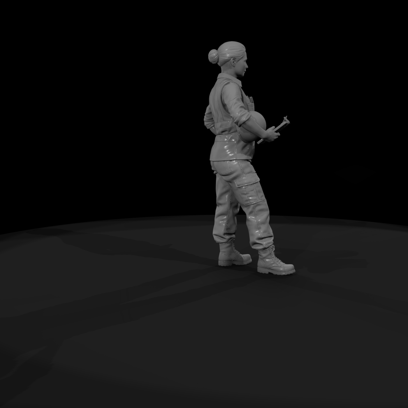 Modern Female Engineer (Hi‑Vis) — 3D Printable Miniature