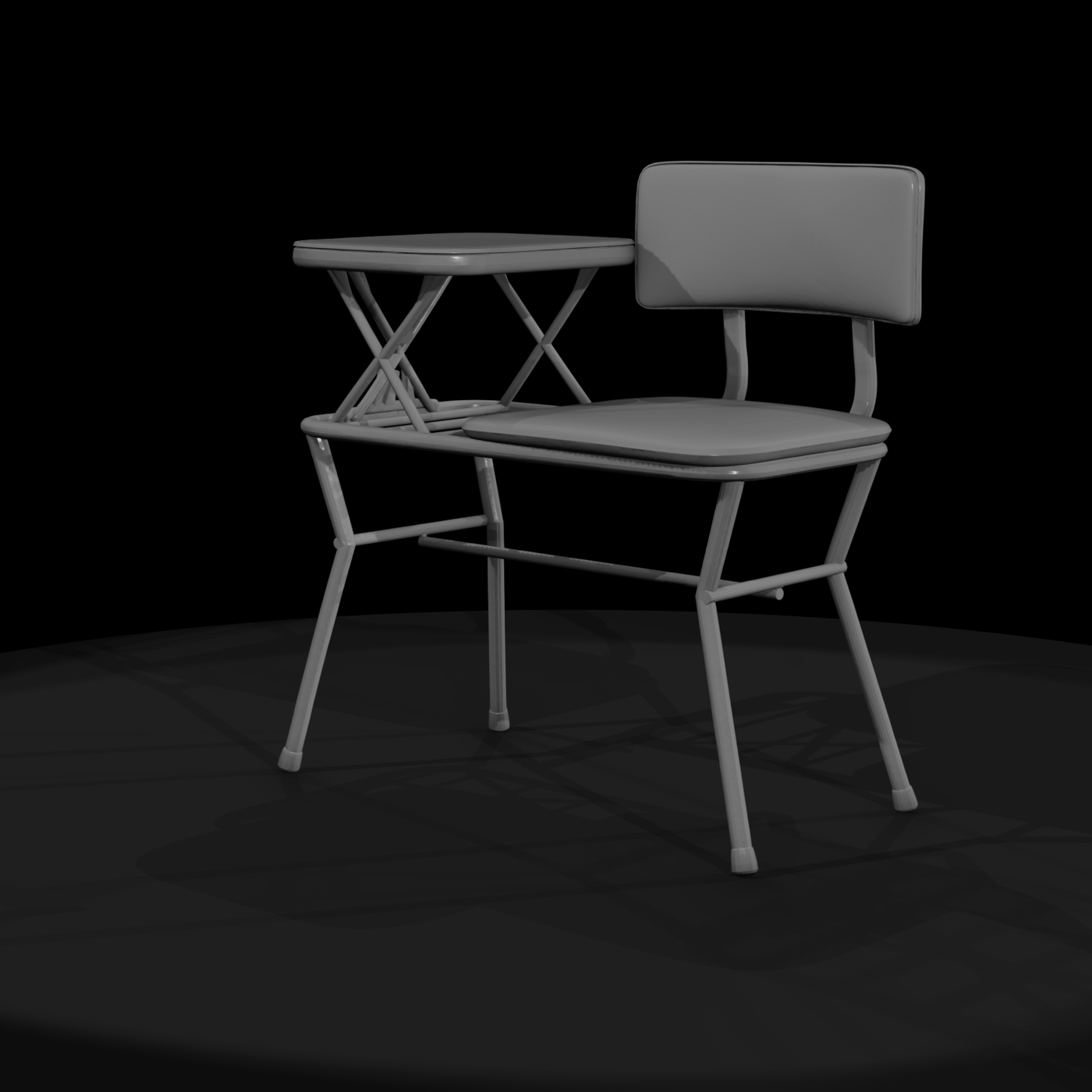 Modern Minimal Student Desk Chair with Tablet Arm (HO Scale)
