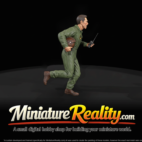 Modern Pilot Figure, Standing with Radio