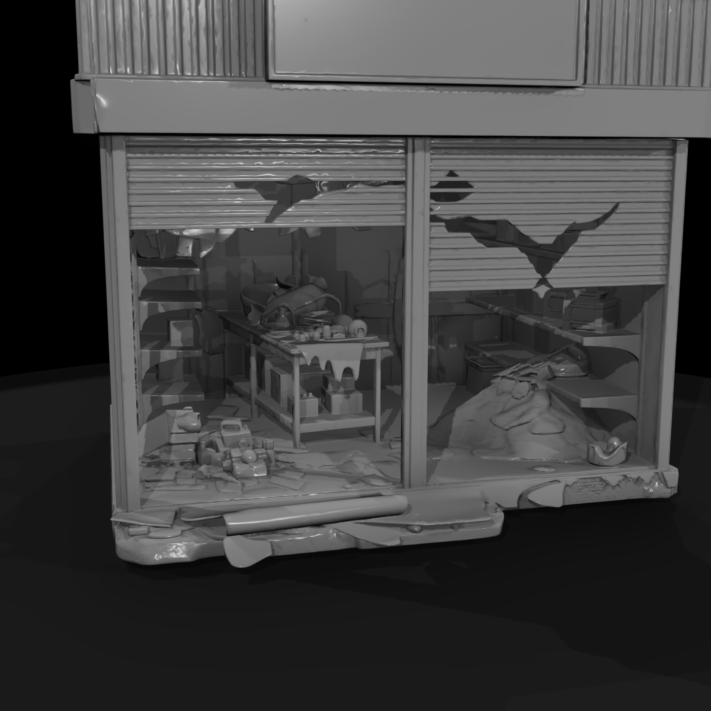 Modern Commercial Storefronts Backdrop