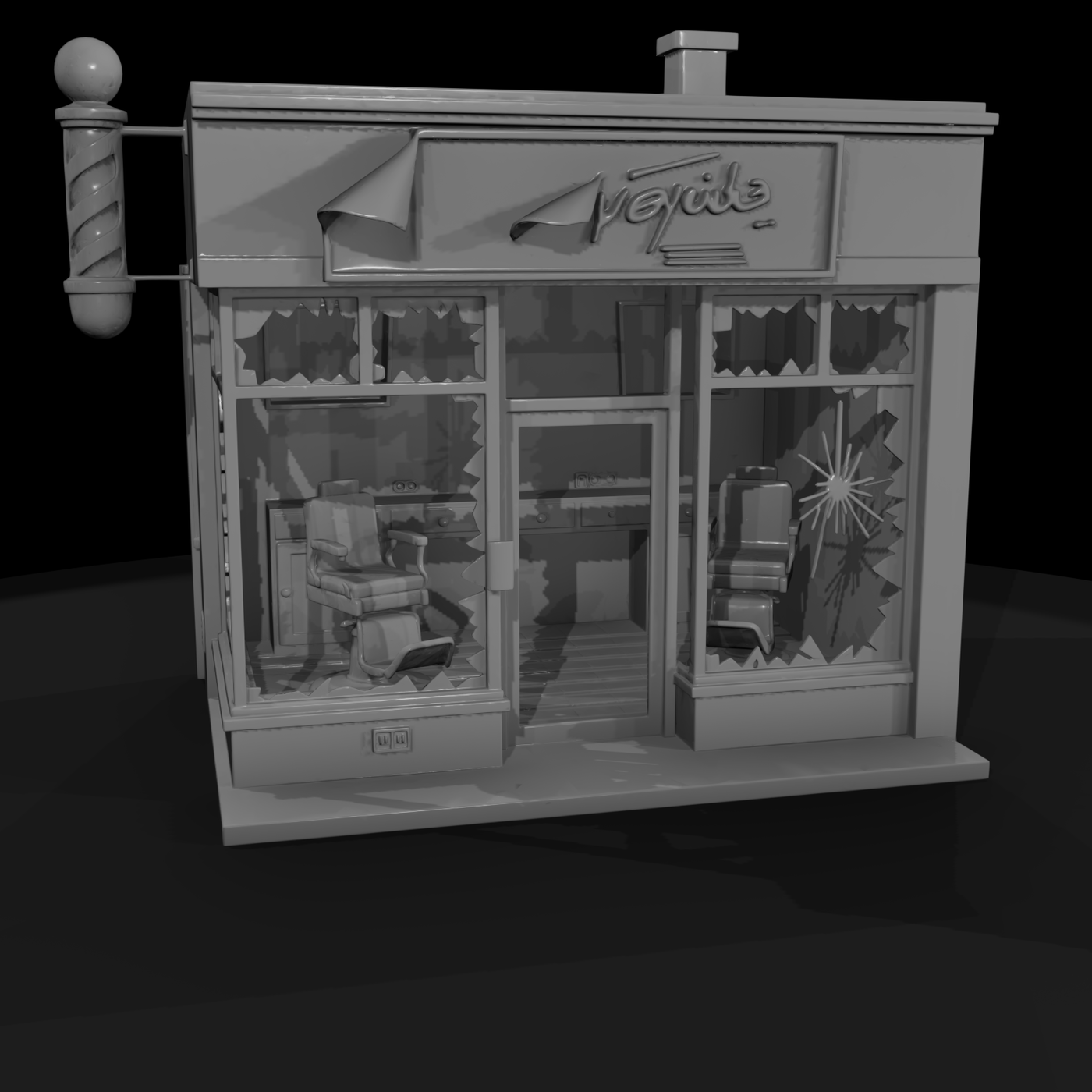 Modern Commercial Storefront Block