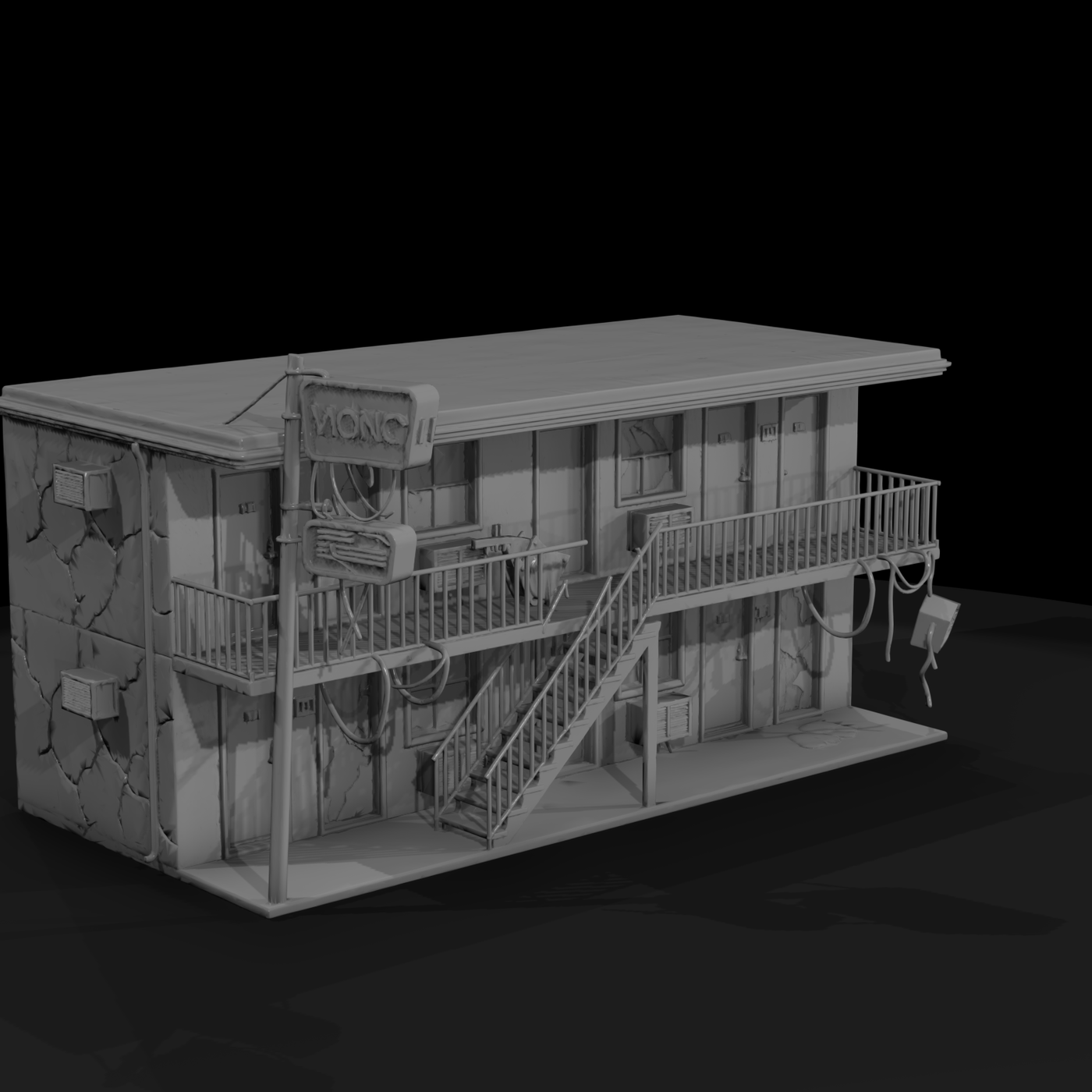 Modern Storefront Facade Row