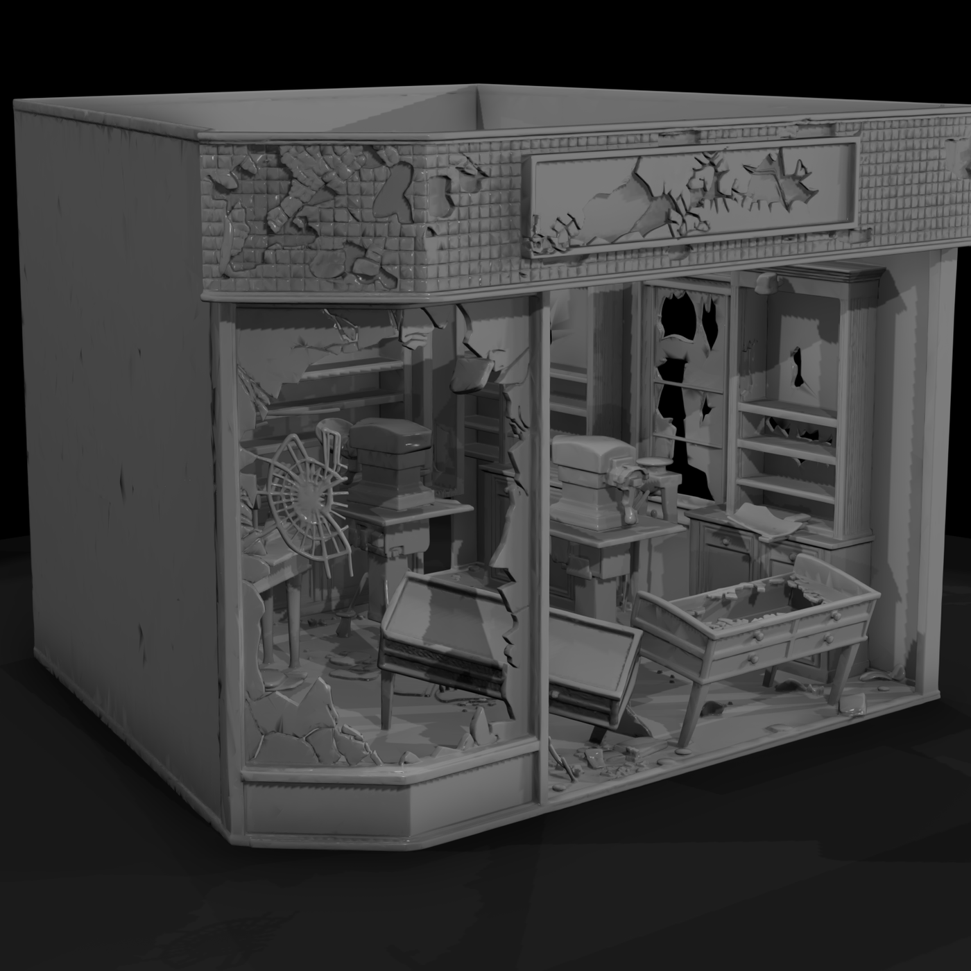 Modern Commercial Storefront Block