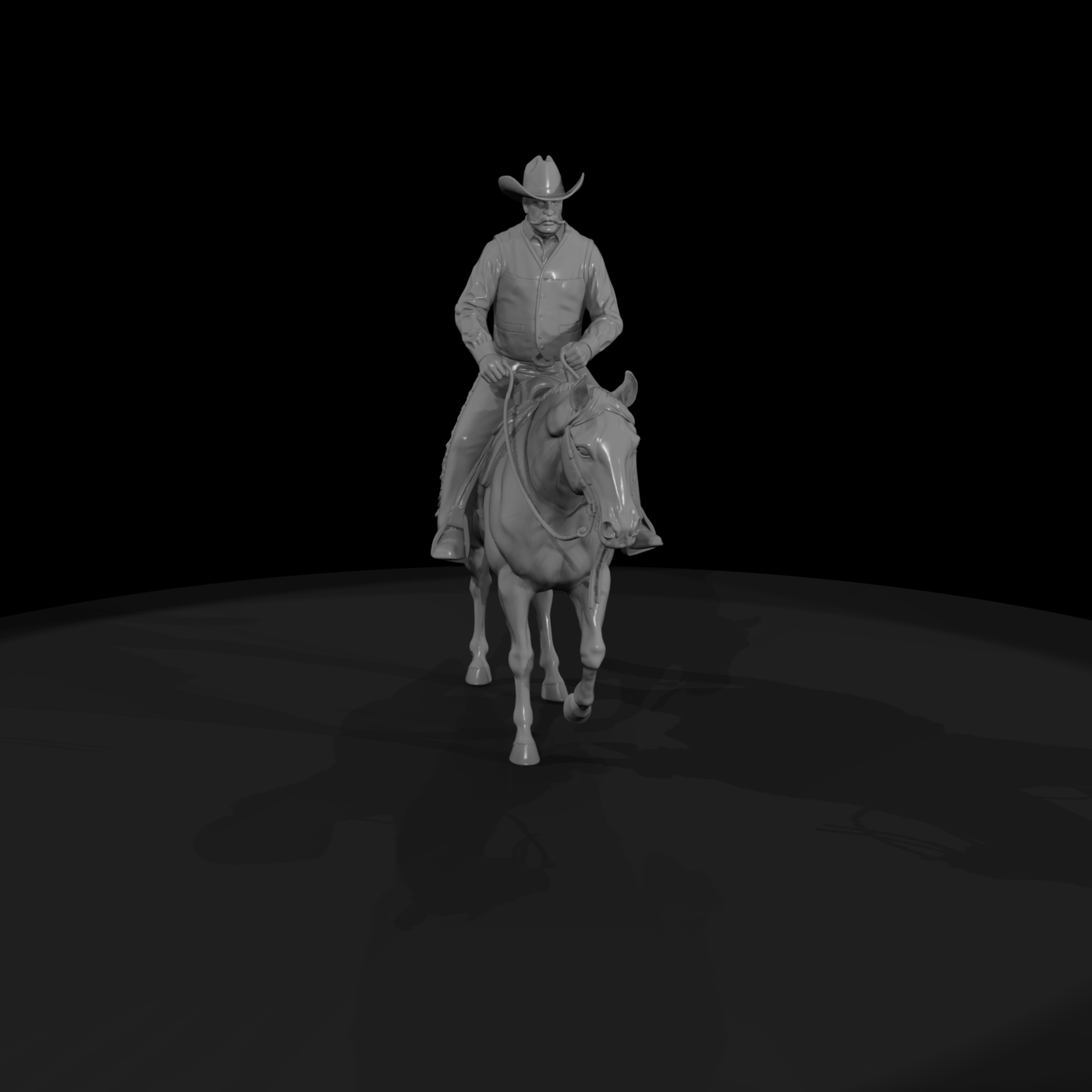 Mounted Cowboy on Horse