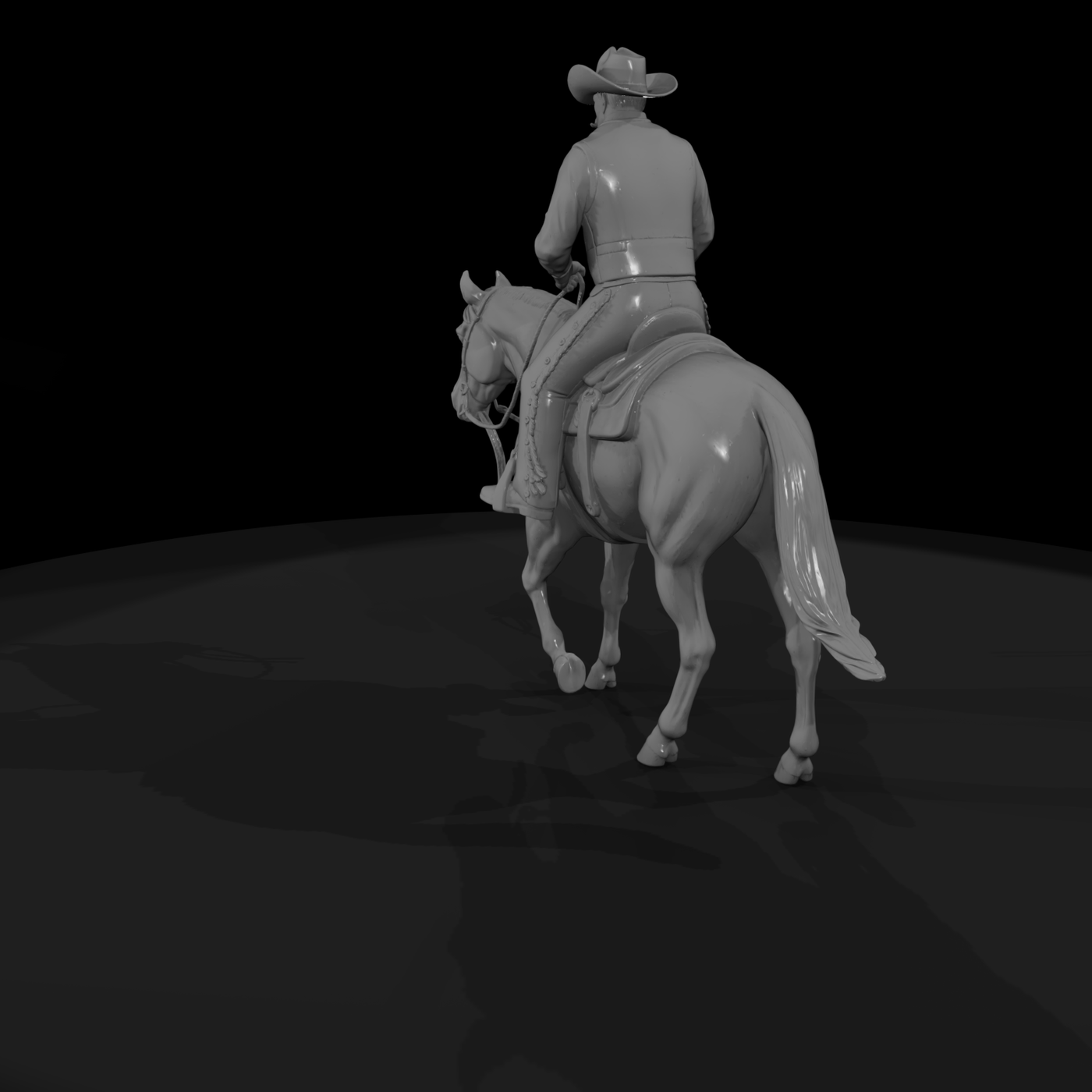 Mounted Cowboy on Horse