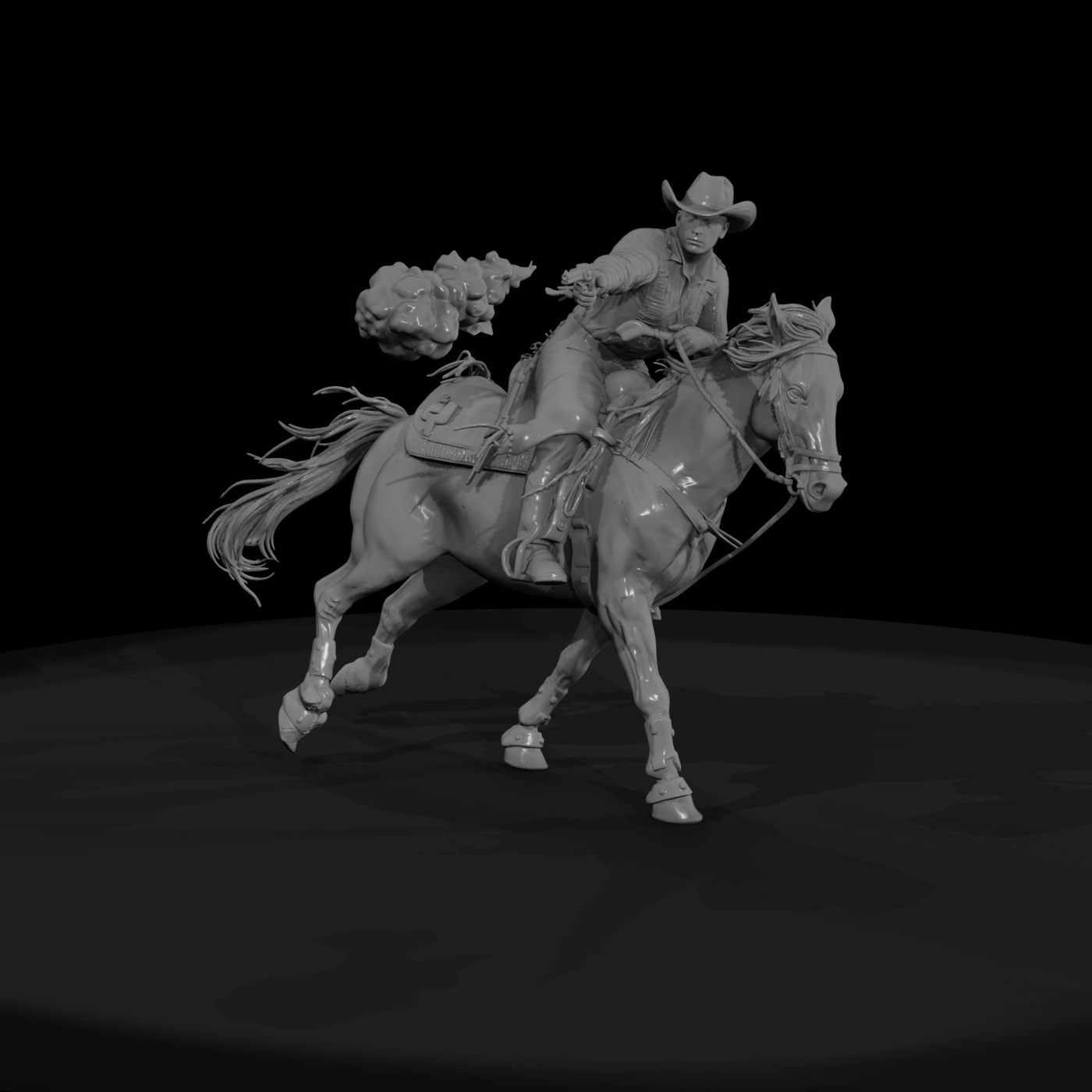 Mounted Cowboy on Horse — Western