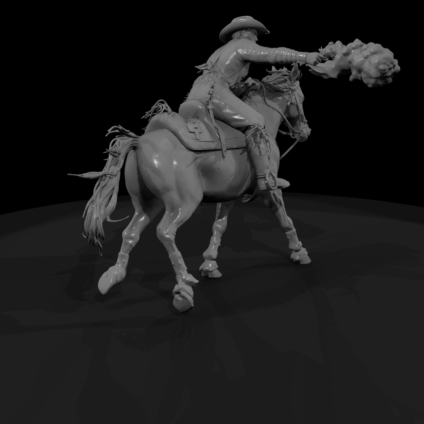 Mounted Cowboy on Horse — Western
