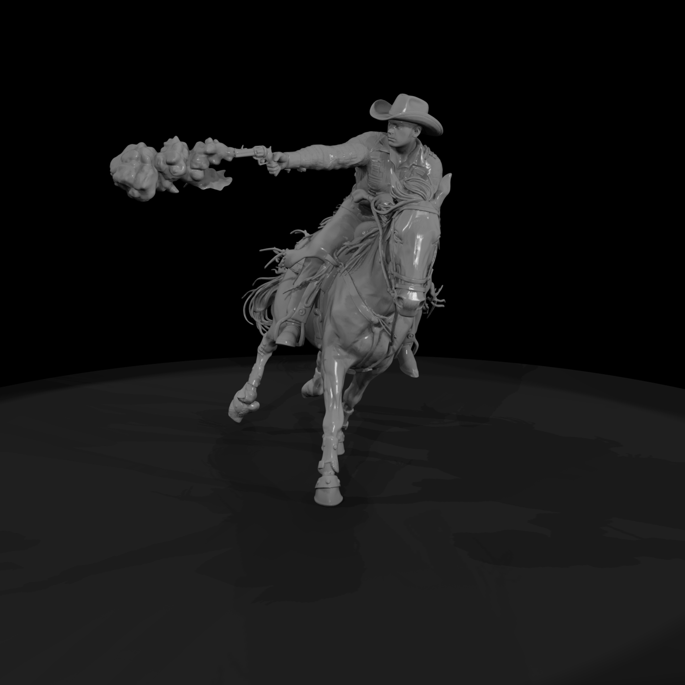 Mounted Cowboy on Horse — Western