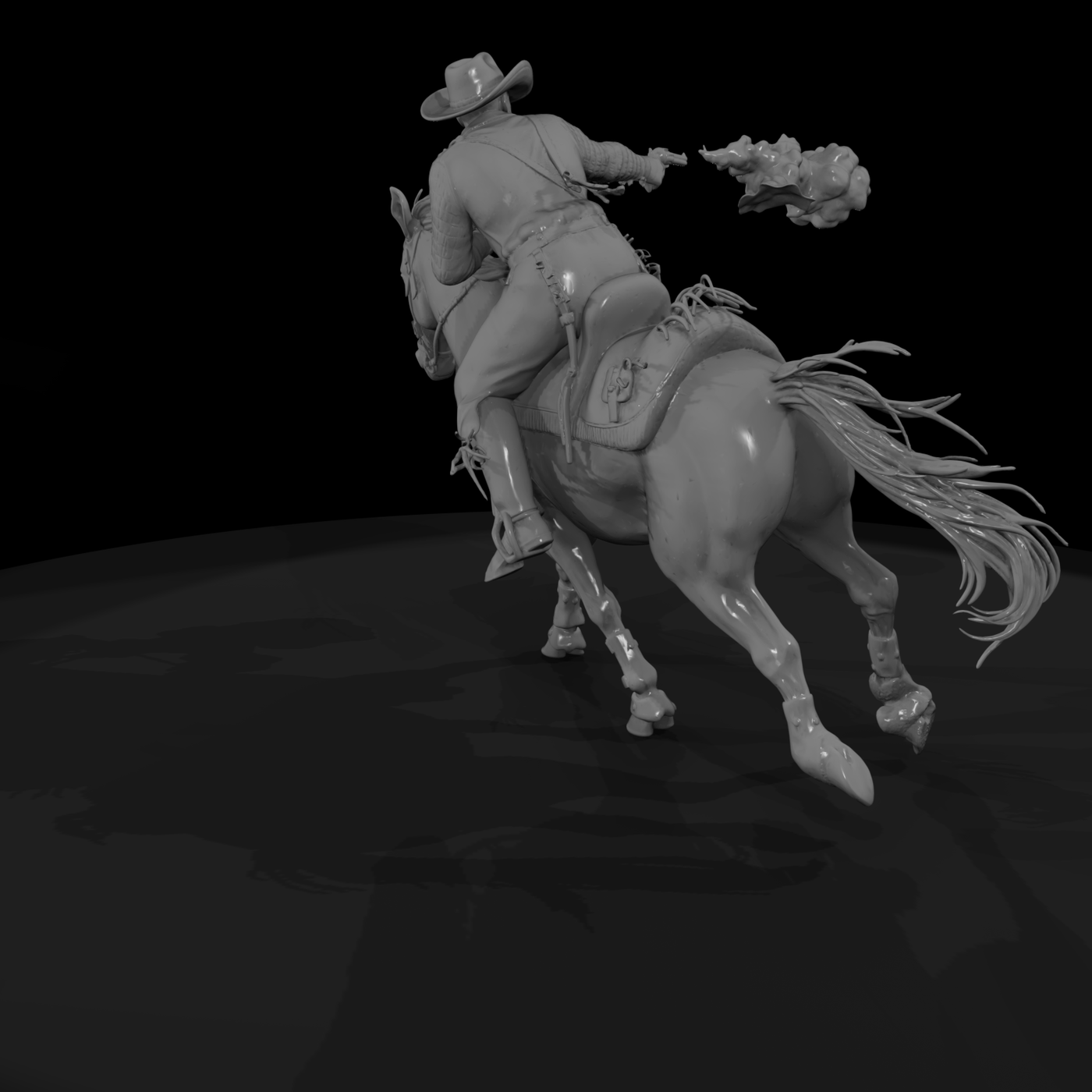 Mounted Cowboy on Horse — Western