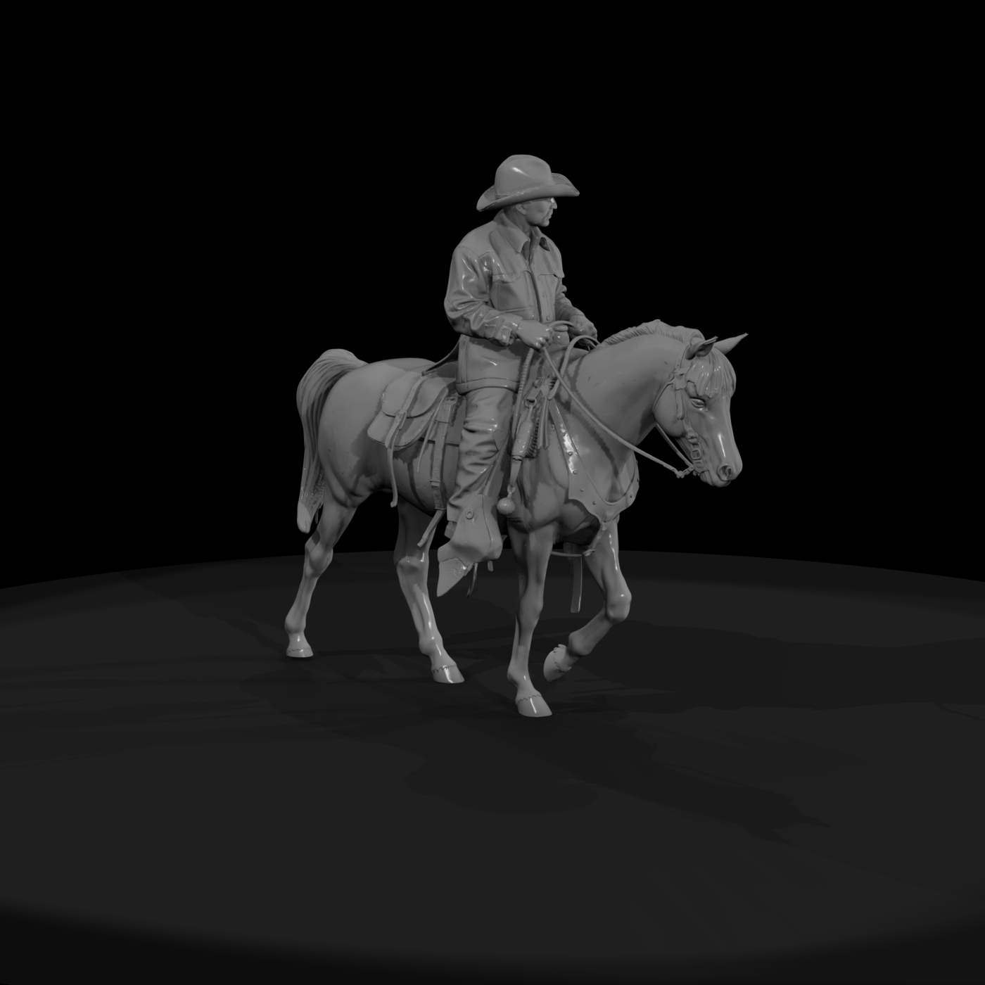 Mounted Cowboy — Riding Figure & Train Layouts
