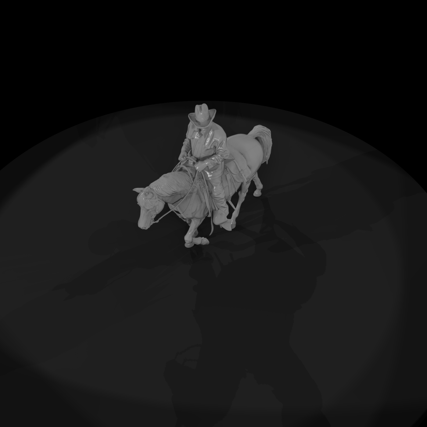 Mounted Cowboy — Riding Figure & Train Layouts
