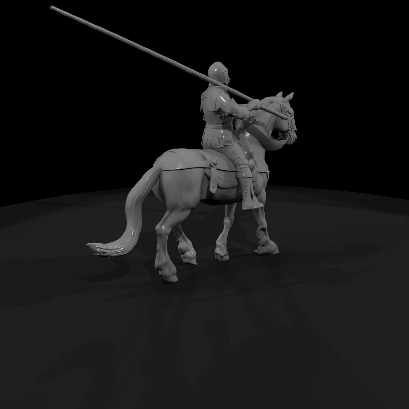 Mounted Knight in Full Plate Armor — 28mm Wargaming Miniature