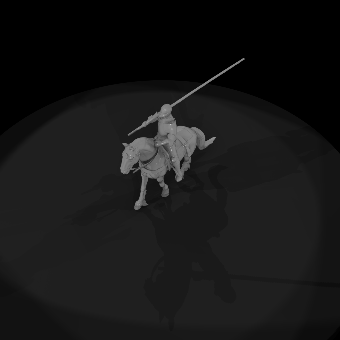 Mounted Knight in Full Plate Armor — 28mm Wargaming Miniature