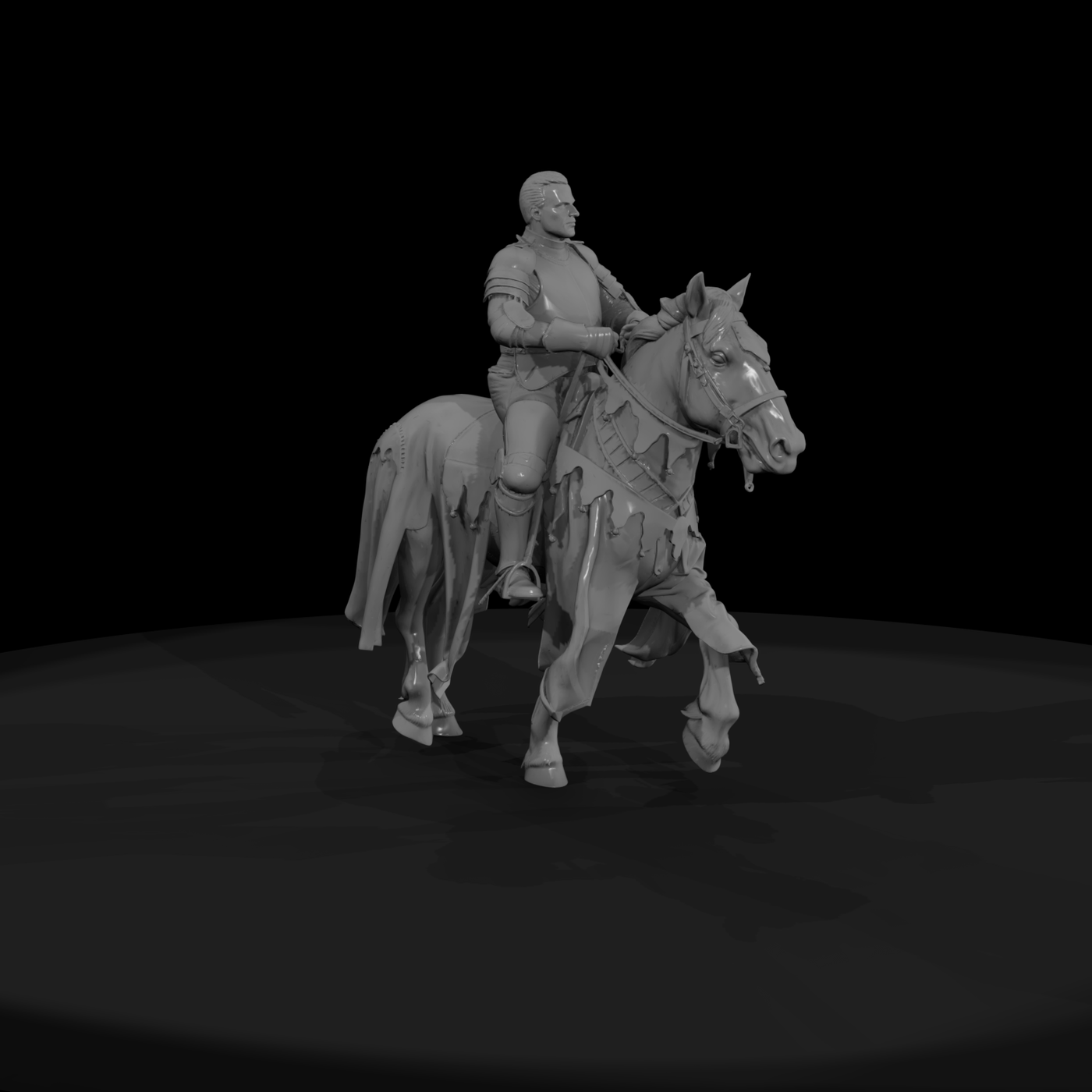 Mounted Knight on Horse